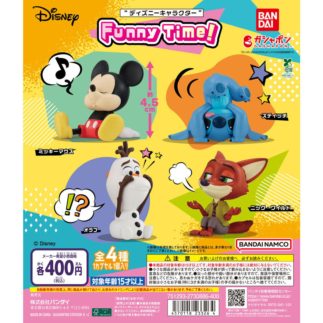 新箱識 🌟5月新貨🌟 現貨 全新 BANDAI 扭蛋 迪士尼趣味時間! (REPEAT) 一套4款 / DISNEY CHARACTER Funny Time ! (REPEAT) ニック・ワイルド 胡尼克 雪寶 オラフ 米奇老鼠 ミッキーマウス スティッチ 史迪仔