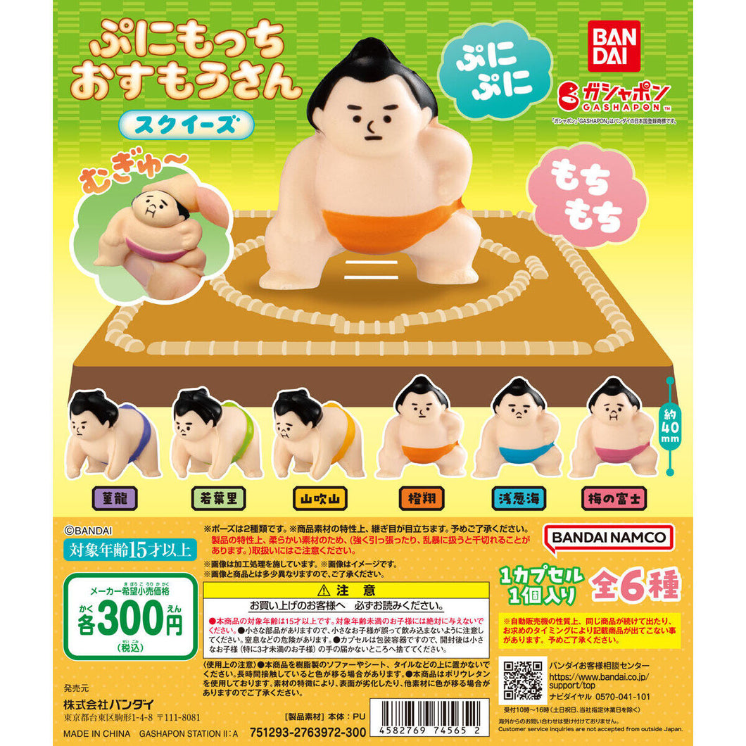 新箱識 🌟12月新貨🌟 現貨 行版 扭蛋 BANDAI 相撲手擠壓系列 一套6款 軟軟 減壓