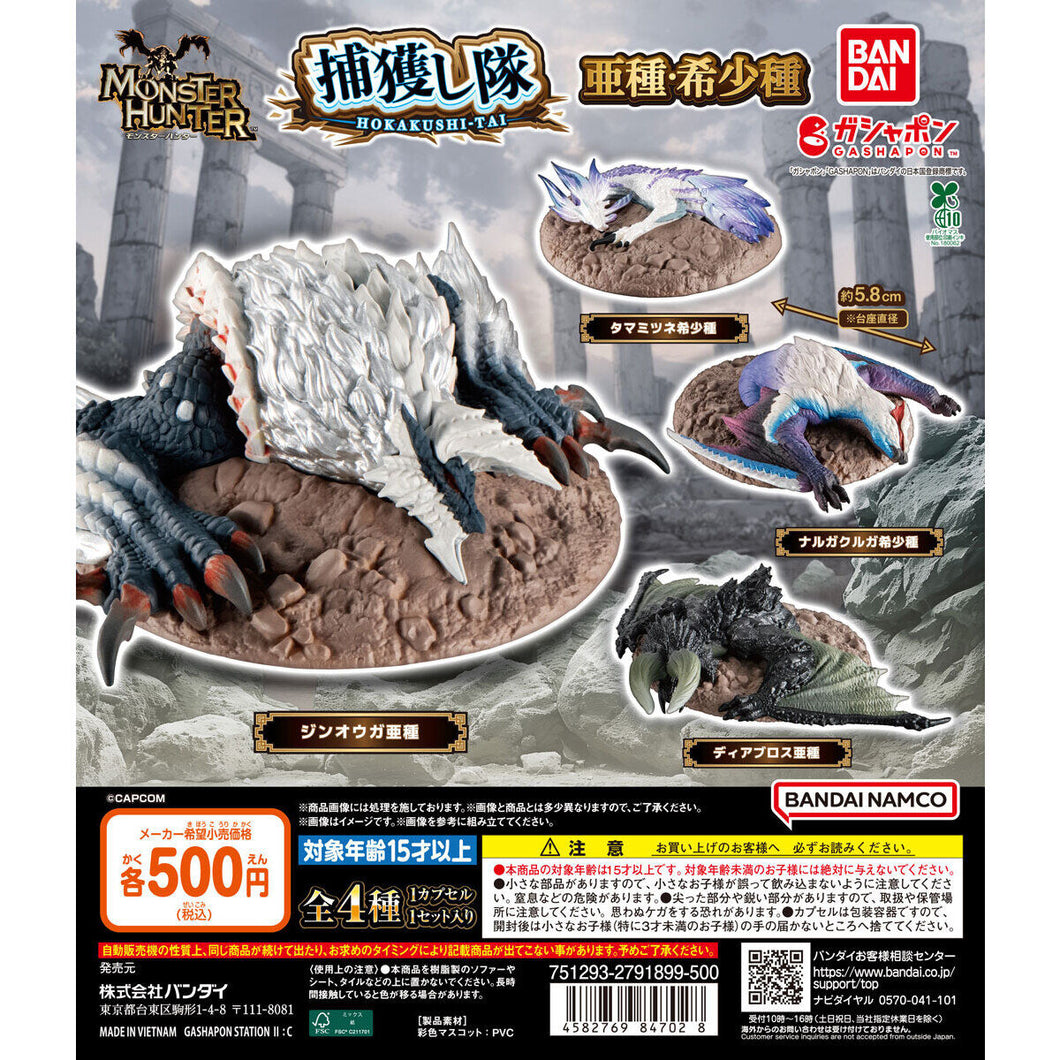 新箱識 🌟9月新貨🌟 現貨 扭蛋 BANDAI 魔物獵人 捕獲亞種&稀有魔物 一套4款 獄狼龍 焰狐龍 月迅龍 黒角龍