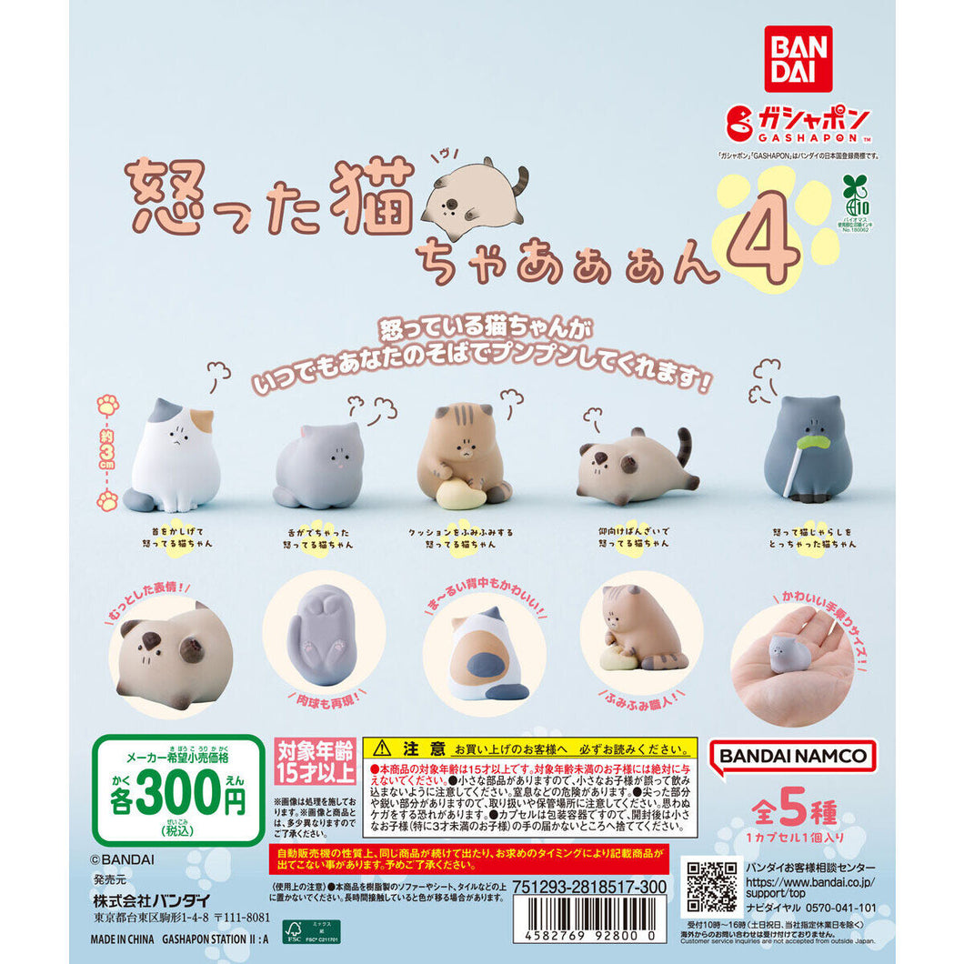 新箱識 🌟 11月新貨🌟  現貨 行版 BANDAI 扭蛋 憤怒的小貓 4  一套5款  貓